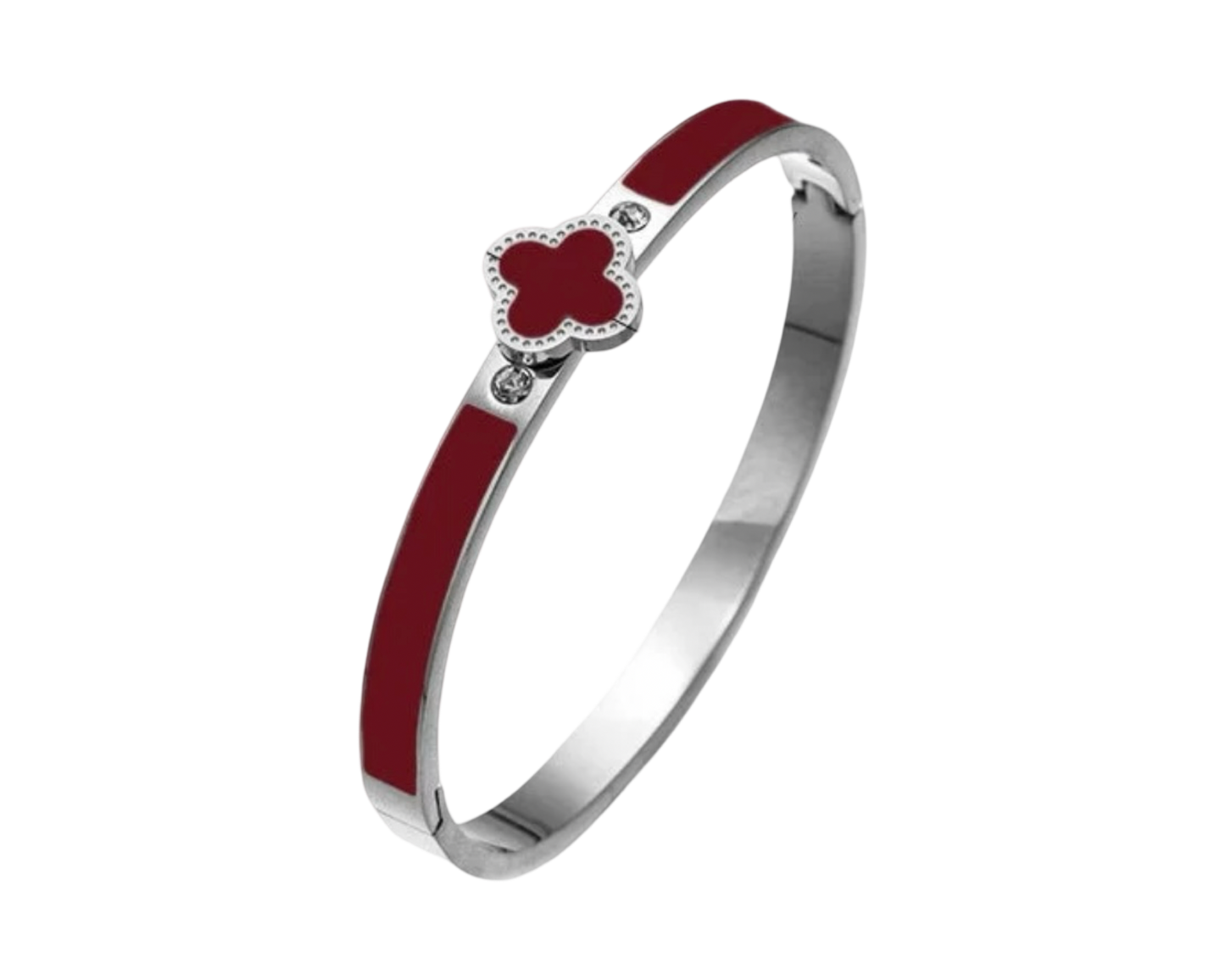 Silver Daisy bangle - stainless steel