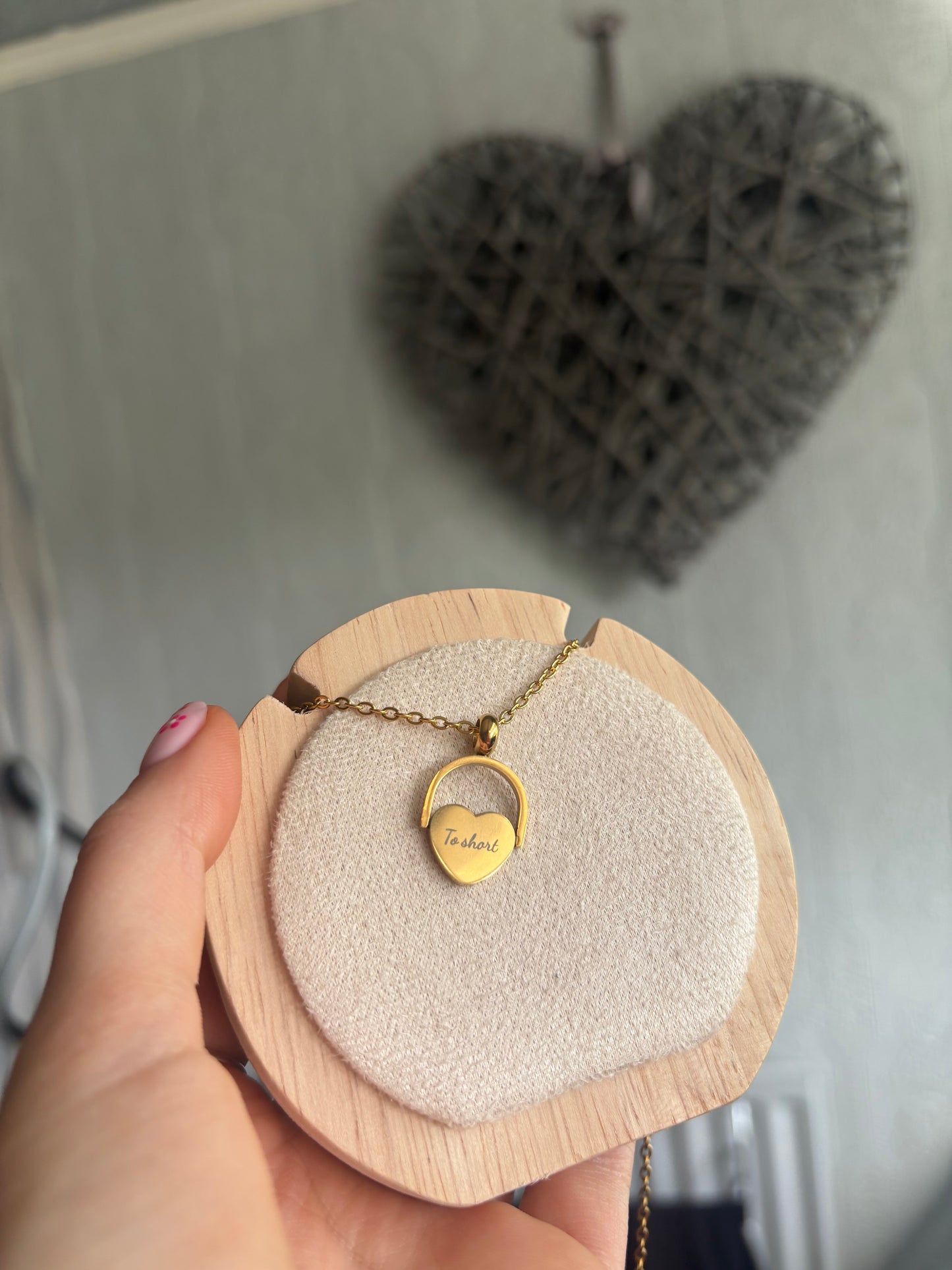 Engrave-able rotatable small heart necklace (stainless steel)