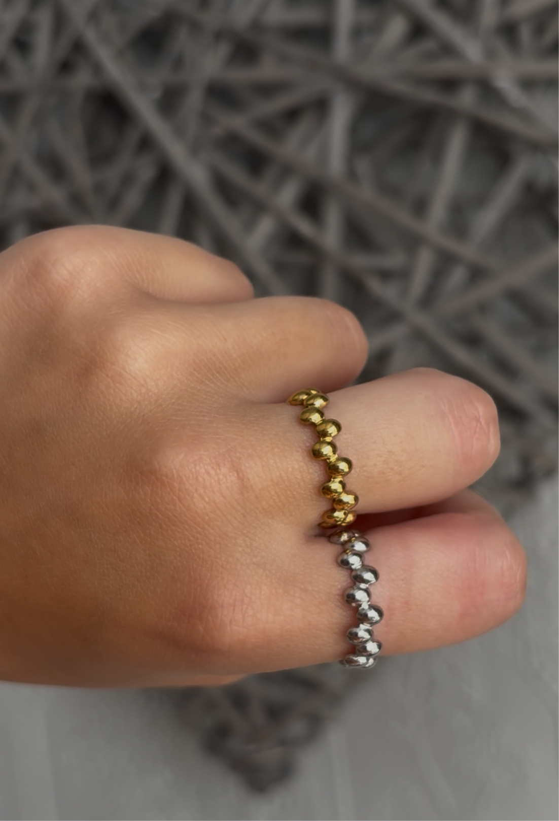 BuBBLE ring - ( adjustable & stainless steel steel )