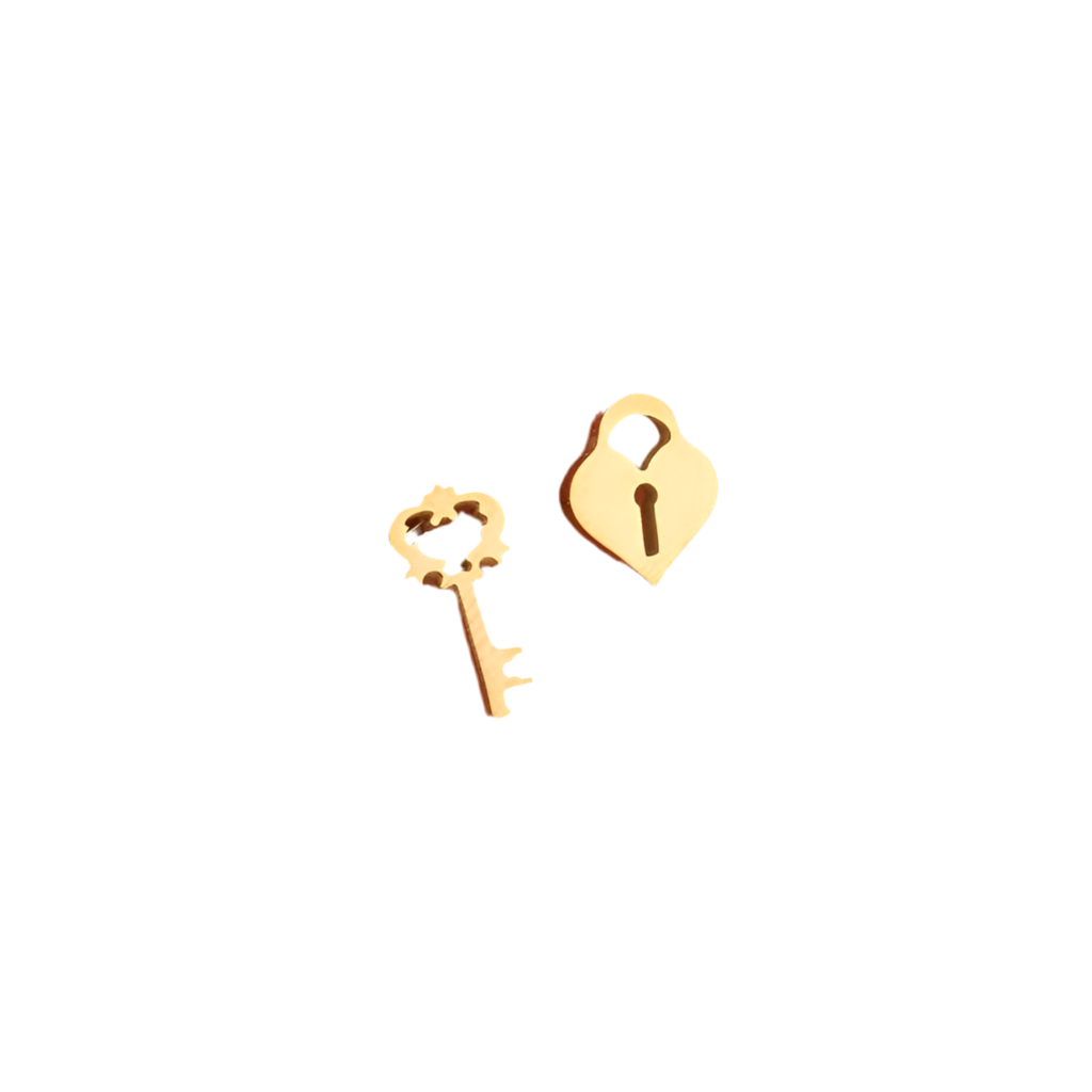 Key to my heart studs ( stainless steel )