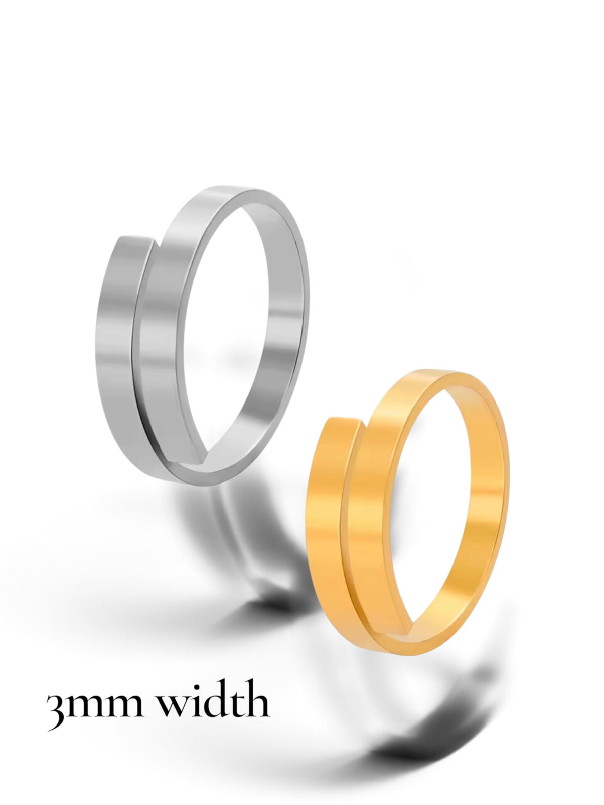 Engrave-able adjustable open ring (stainless steel)
