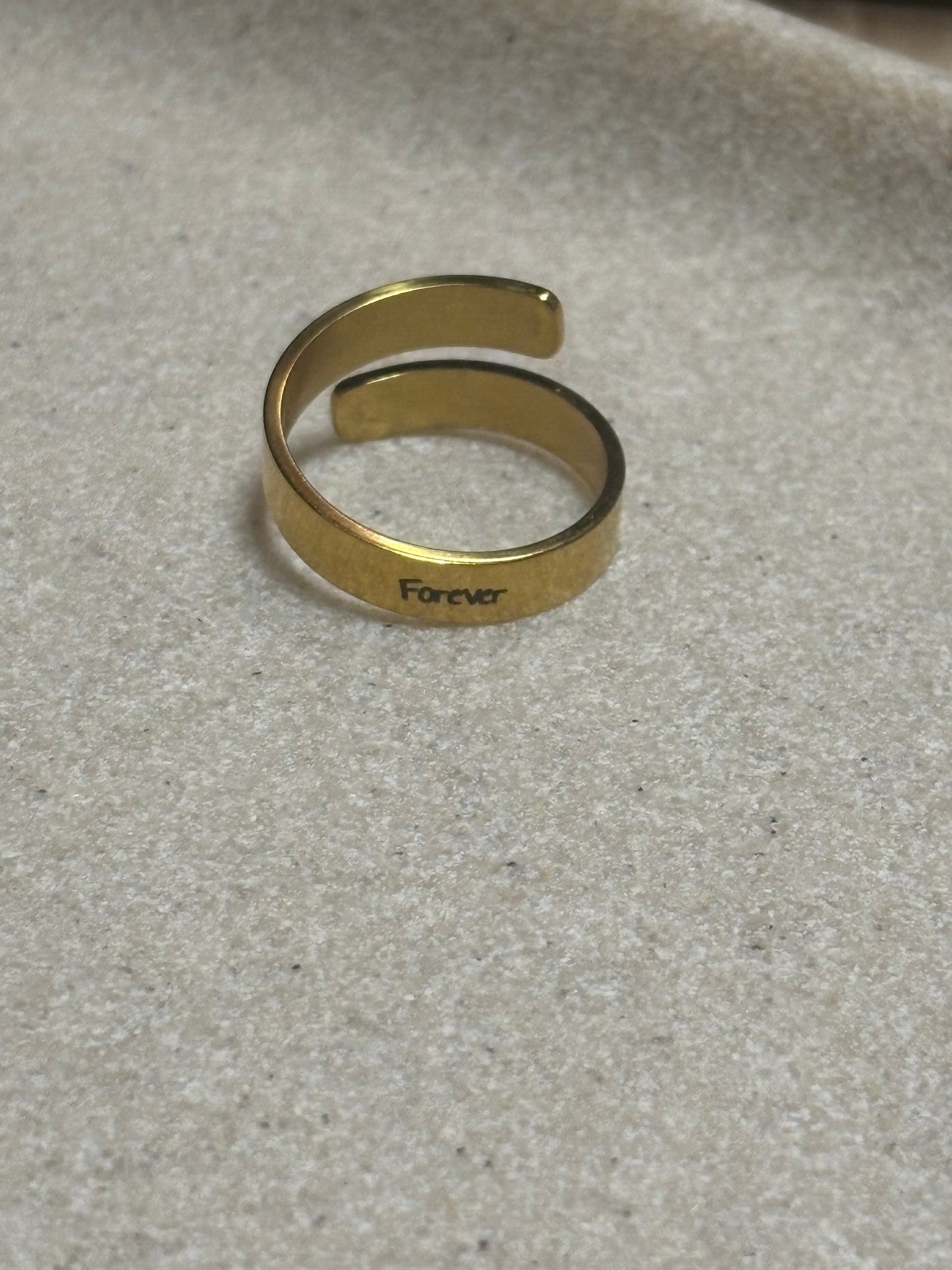 Engrave-able adjustable open ring (stainless steel)