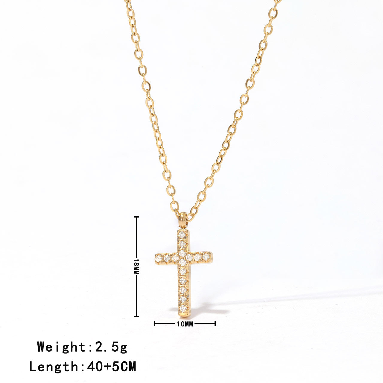 Stone Holy cross necklace ( stainless steel )