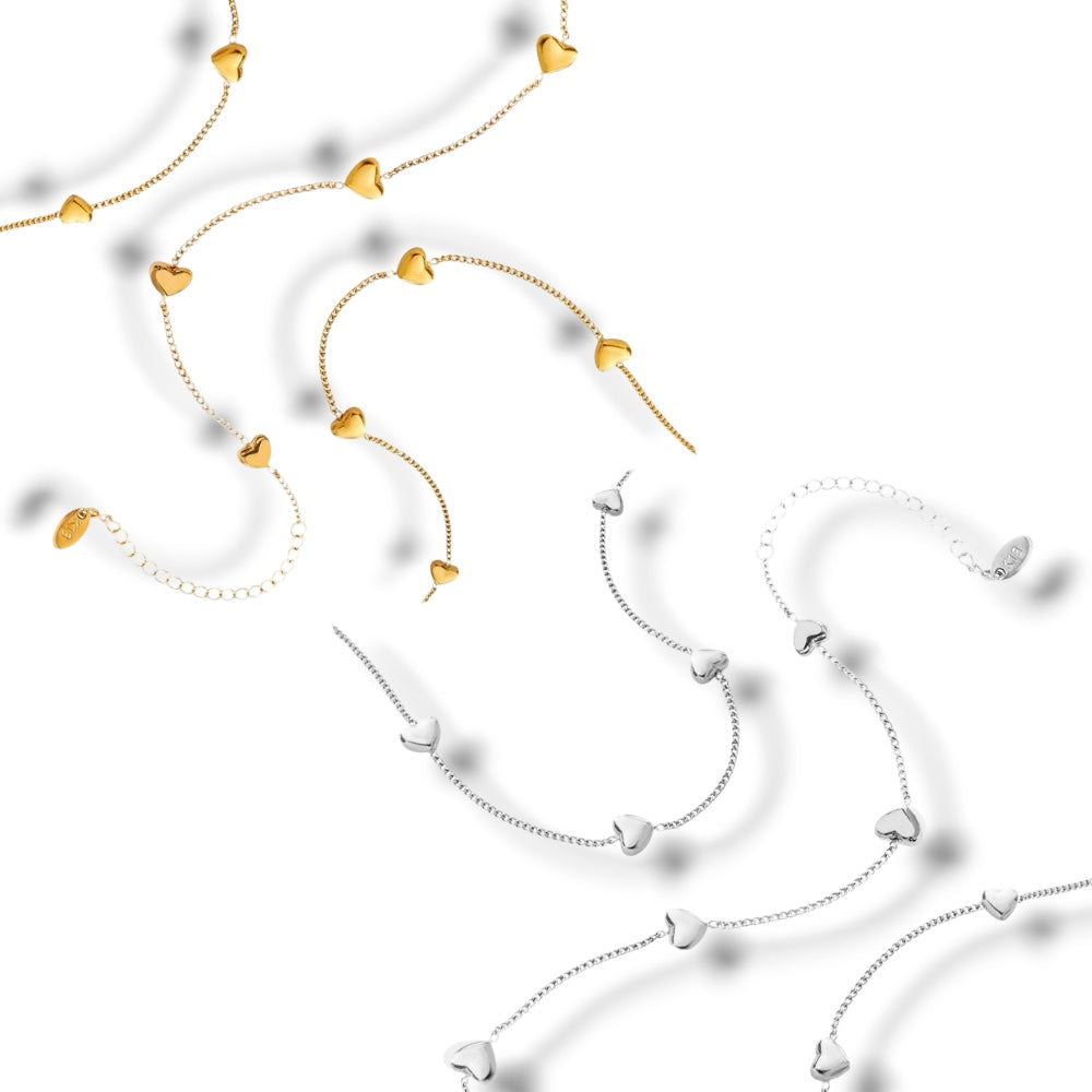 Heart string necklace ( stainless steel )