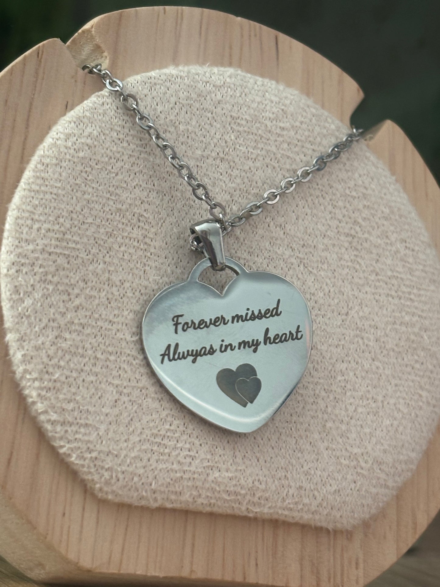 Engrave-able large/medium  heart pendant necklace (stainless steel)