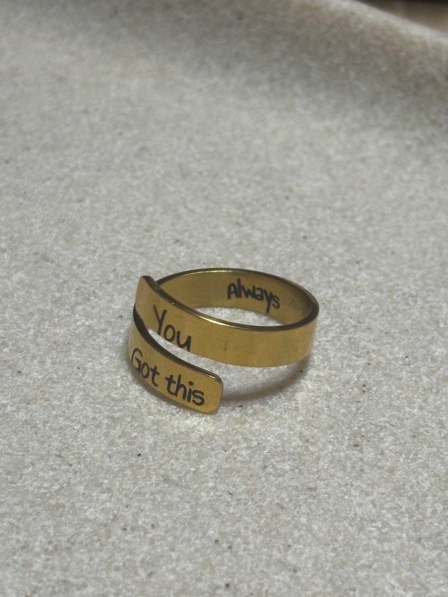 Engrave-able adjustable open ring (stainless steel)