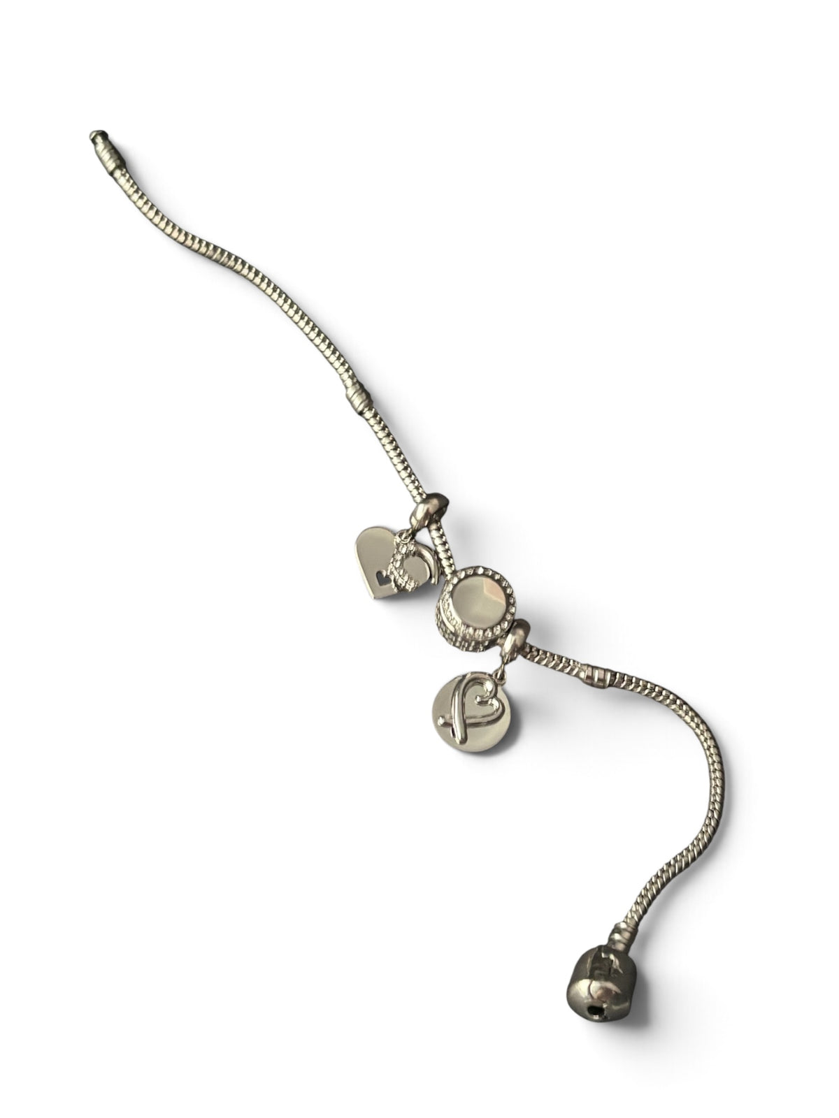 Engrave-able lucky horse shoe Heart bracelet / necklace charm only ( stainless steel )
