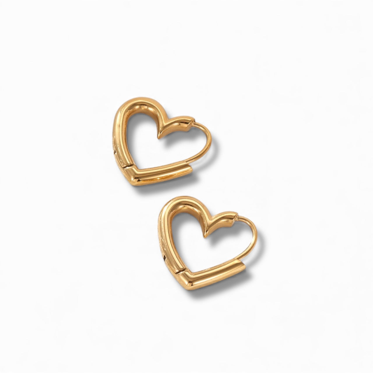 XL heart Huggies - small hoop stainless steel