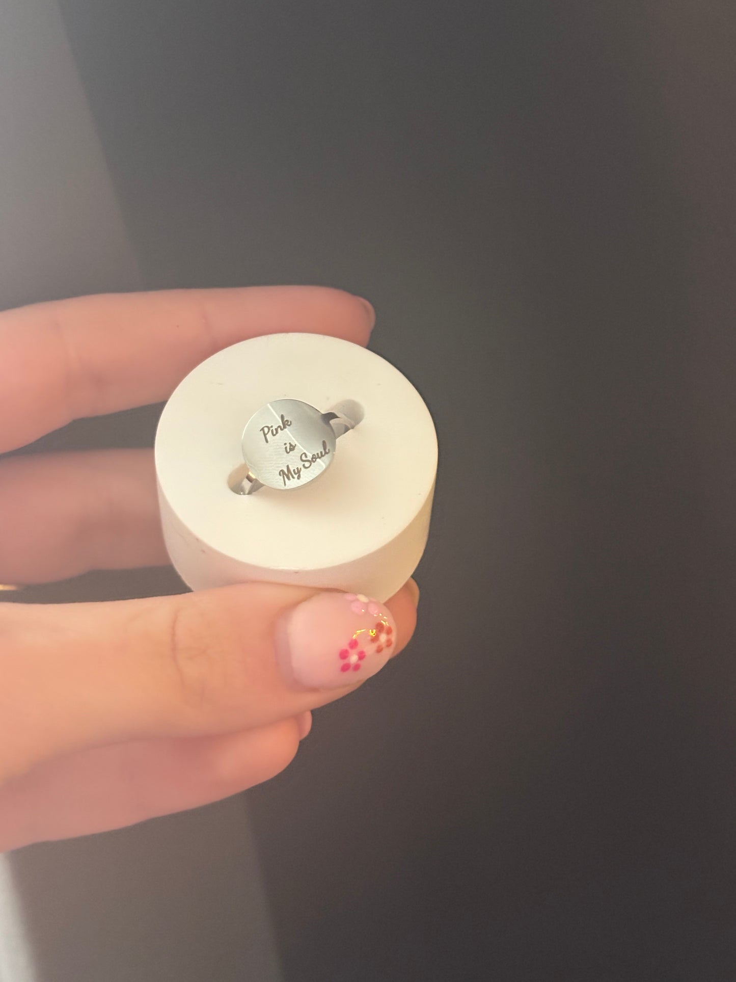 Engrave-able Adjustable circle ring(stainless steel)