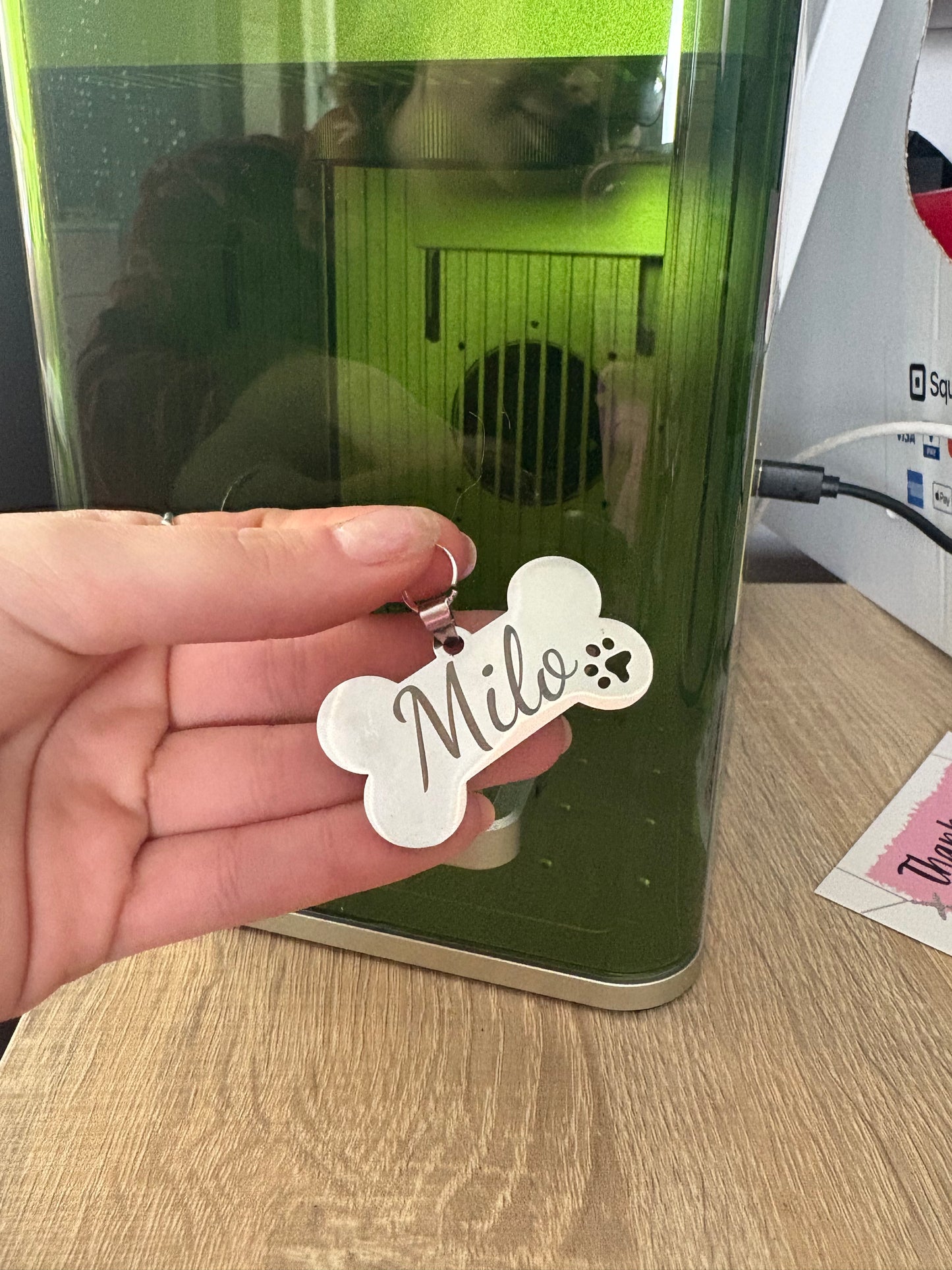 Engrave-able dog name tag or key ring (stainless steel)