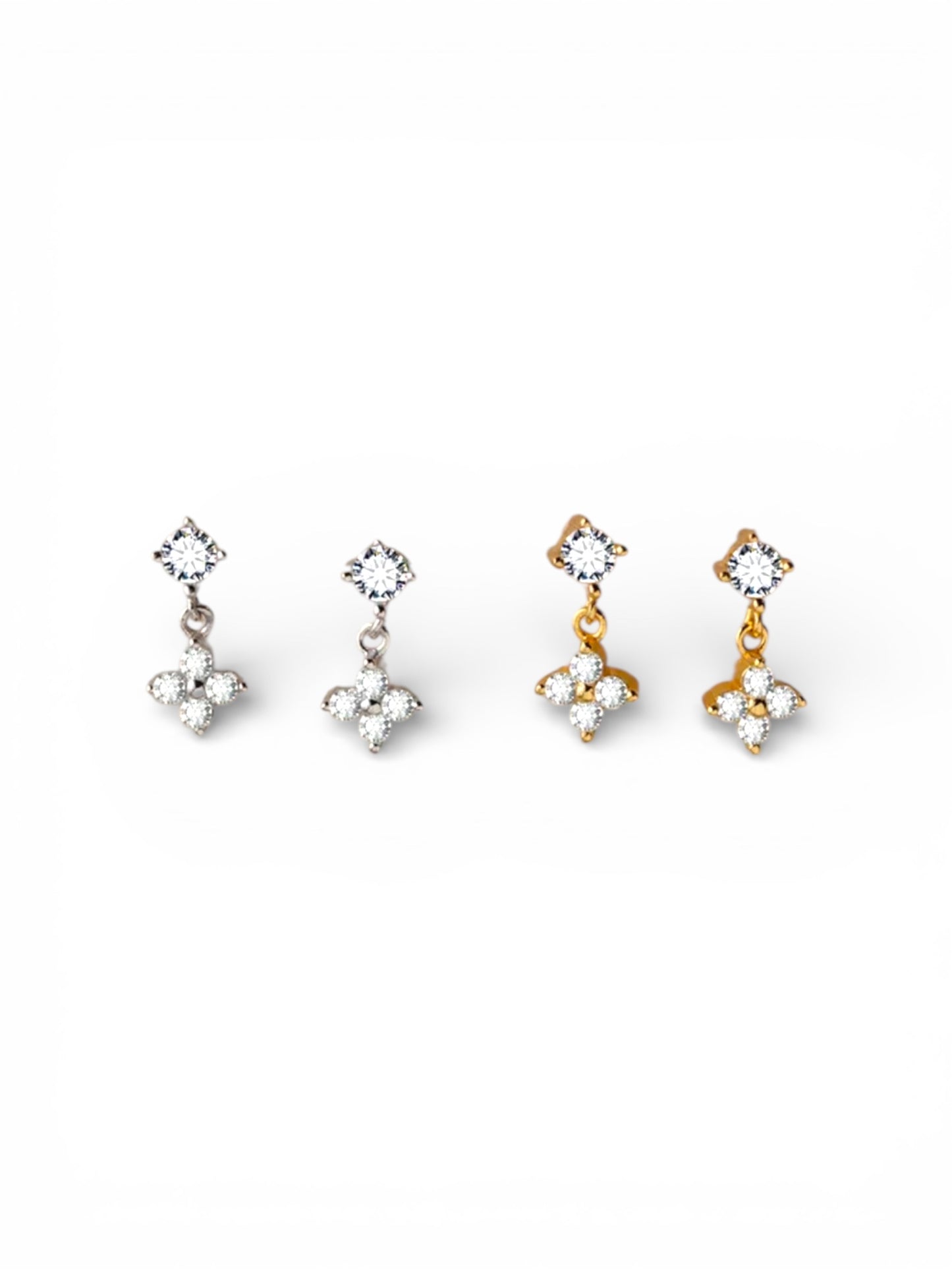 Dainty lucky drop stud earring ( stainless steel )