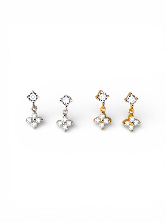 Dainty lucky drop stud earring ( stainless steel )
