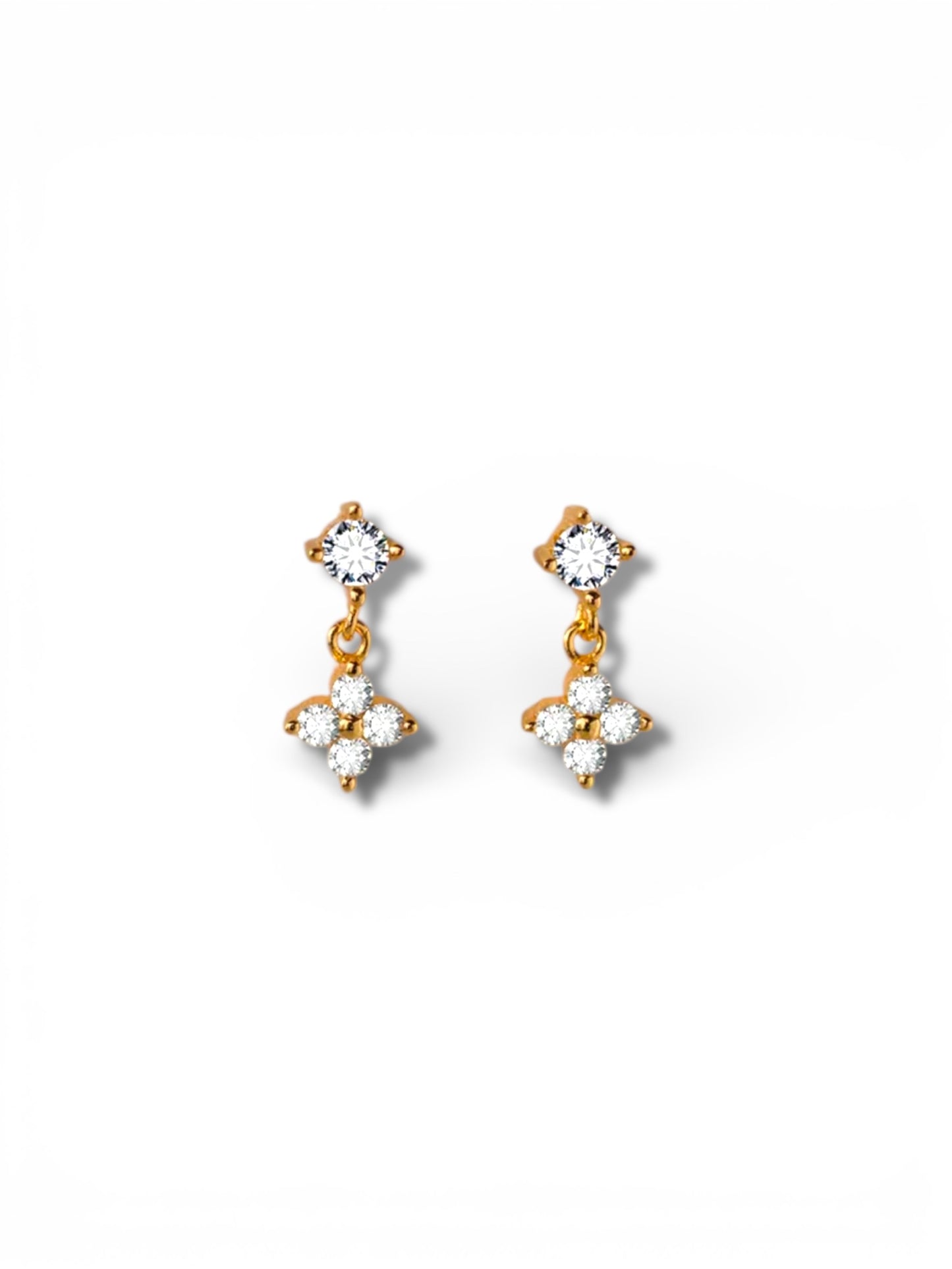 Dainty lucky drop stud earring ( stainless steel )