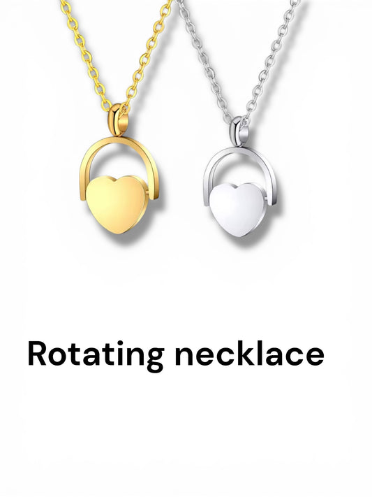 Engrave-able rotatable small heart necklace (stainless steel)