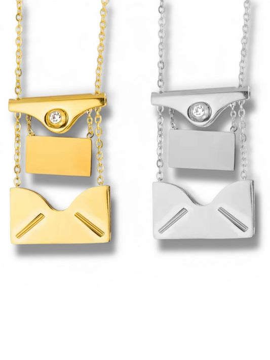 Pre order - Engrave-able post Letter necklace